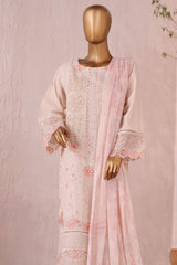 Bin Saeed Stitched 3 Piece Luxury Plain Cotton Suit-LF-2484-Skin