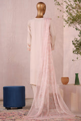 Bin Saeed Stitched 3 Piece Luxury Plain Cotton Suit-LF-2484-Skin