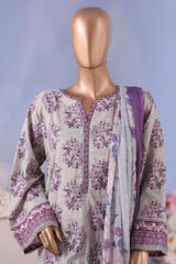 Bin Saeed Stitched 3 Piece Exclusive Printed Cotton Vol-04 Suit-WC-2486-Purple