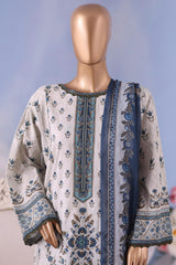 Bin Saeed Stitched 3 Piece Exclusive Printed Cotton Vol-04 Suit-WC-2487-White