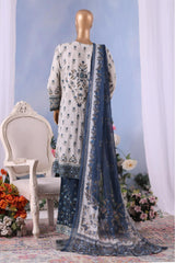 Bin Saeed Stitched 3 Piece Exclusive Printed Cotton Vol-04 Collection'2025-WC-2487-White