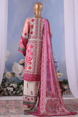 Bin Saeed Stitched 3 Piece Exclusive Printed Cotton Vol-04 Collection'2025-WC-2488-Pink