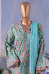 Bin Saeed Stitched 3 Piece Exclusive Printed Cotton Vol-04 Suit-WC-2489-Green
