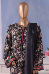 Bin Saeed Stitched 3 Piece Exclusive Printed Cotton Vol-04 Collection'2025-WC-2490-Black