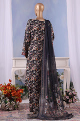 Bin Saeed Stitched 3 Piece Exclusive Printed Cotton Vol-04 Collection'2025-WC-2490-Black