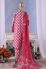 Bin Saeed Stitched 3 Piece Exclusive Printed Cotton Vol-04 Collection'2025-WC-2491-Pink