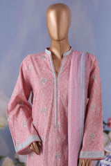 Bin Saeed Stitched 3 Piece Exclusive Printed Cotton Vol-04 Suit-WC-2494-Pink