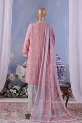 Bin Saeed Stitched 3 Piece Exclusive Printed Cotton Vol-04 Suit-WC-2494-Pink