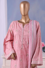 Bin Saeed Stitched 3 Piece Exclusive Printed Cotton Vol-04 Suit-WC-2496-Pink