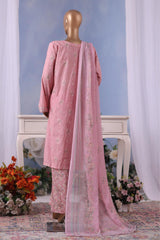 Bin Saeed Stitched 3 Piece Exclusive Printed Cotton Vol-04 Suit-WC-2496-Pink