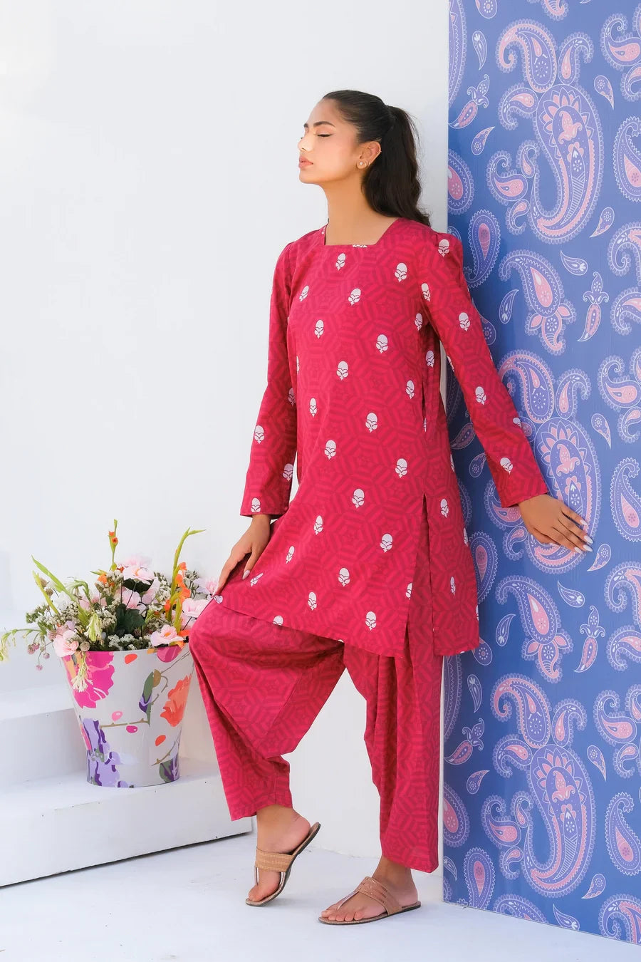 Dhaga Stitched 2 Piece Lawn Collection'2025-Matching separate 0024