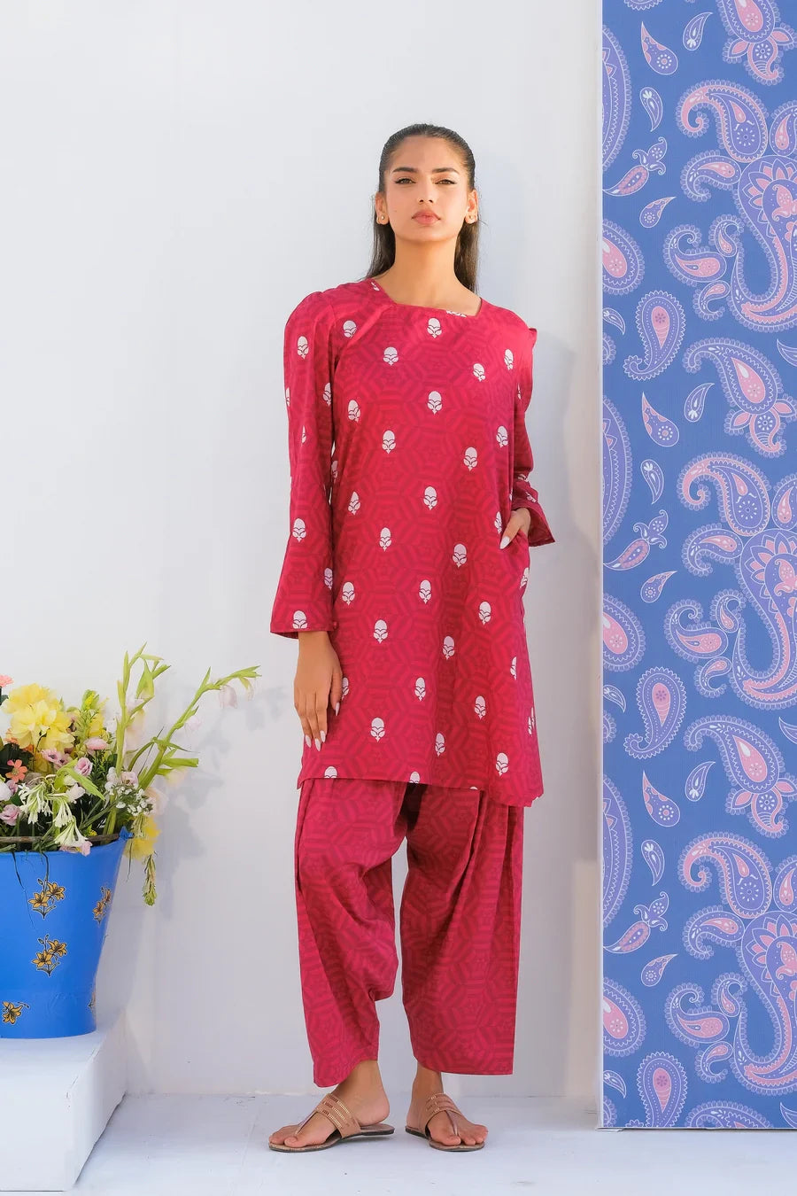 Dhaga Stitched 2 Piece Lawn Collection'2025-Matching separate 0024
