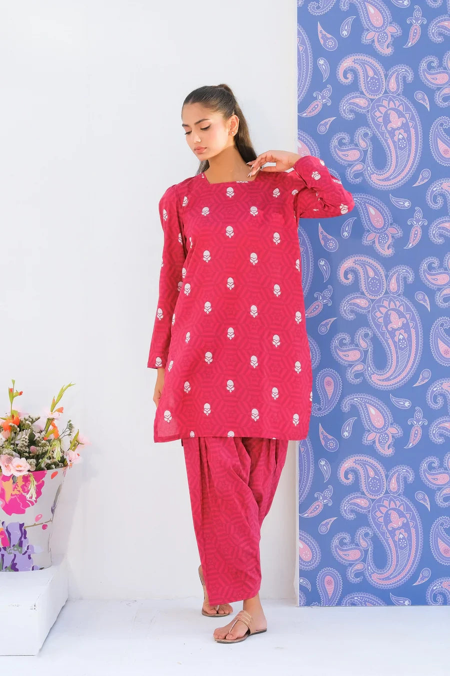 Dhaga Stitched 2 Piece Lawn Collection'2025-Matching separate 0024