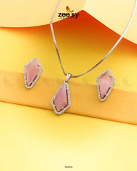Gladiolus Pendant Set Mint pink - Zeesy Jewellery