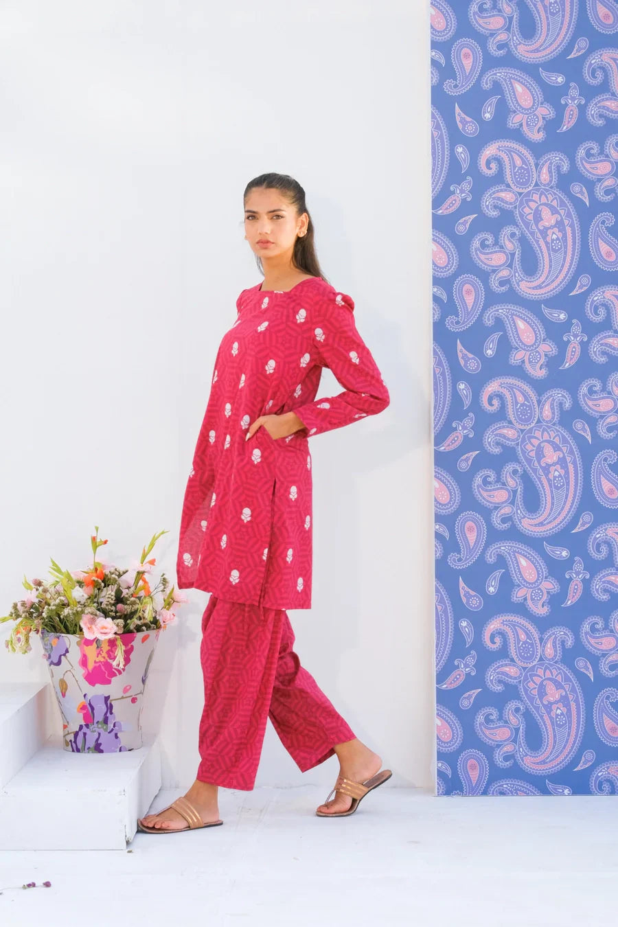 Dhaga Stitched 2 Piece Lawn Collection'2025-Matching separate 0024