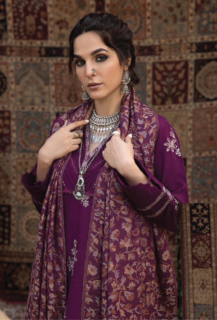 Denara By Humdum Unstitched 3 Piece Winter Shawl Collection'2024