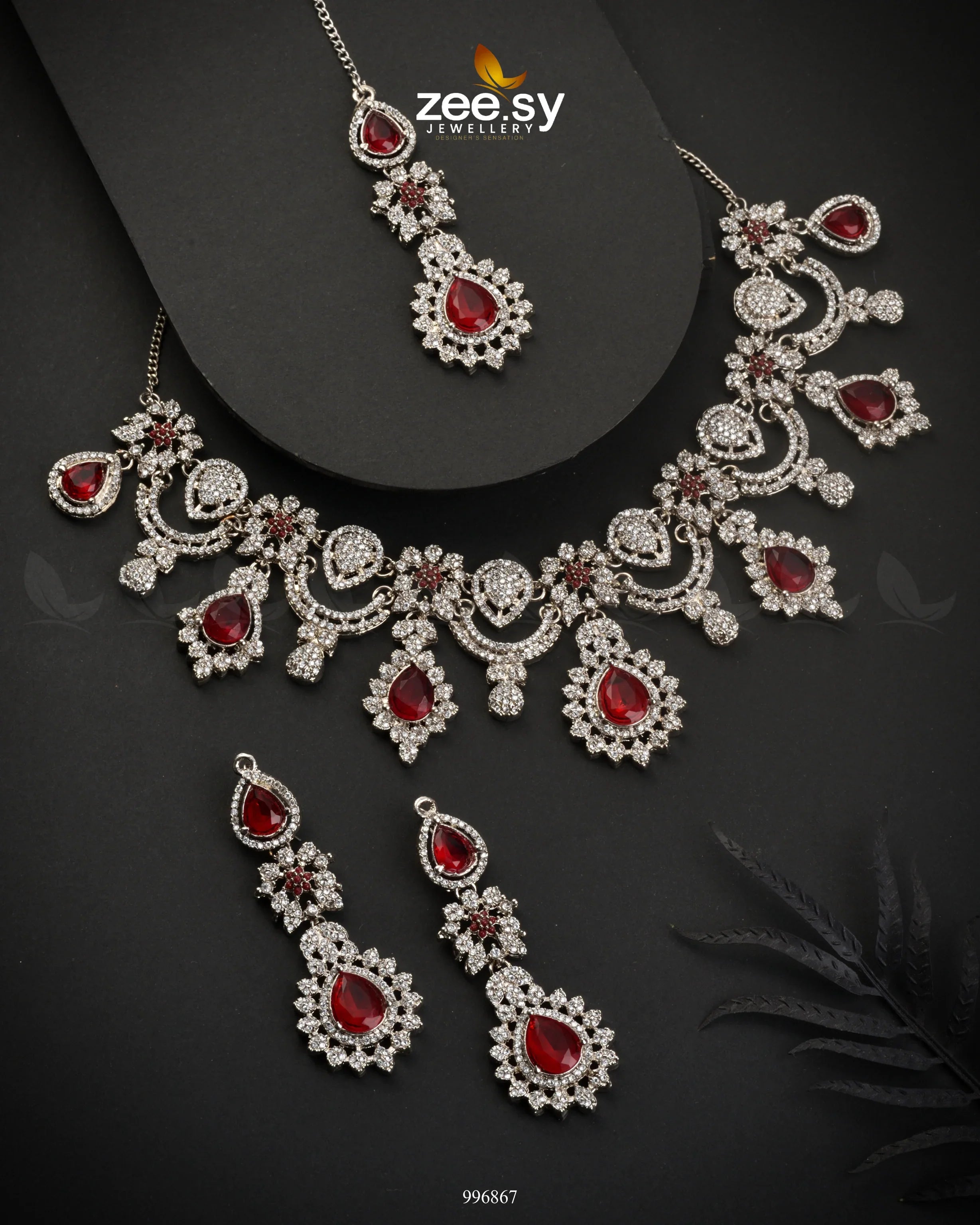 Chrysanthemum Necklace Red - Zeesy Jewellery