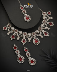 Chrysanthemum Necklace Red - Zeesy Jewellery