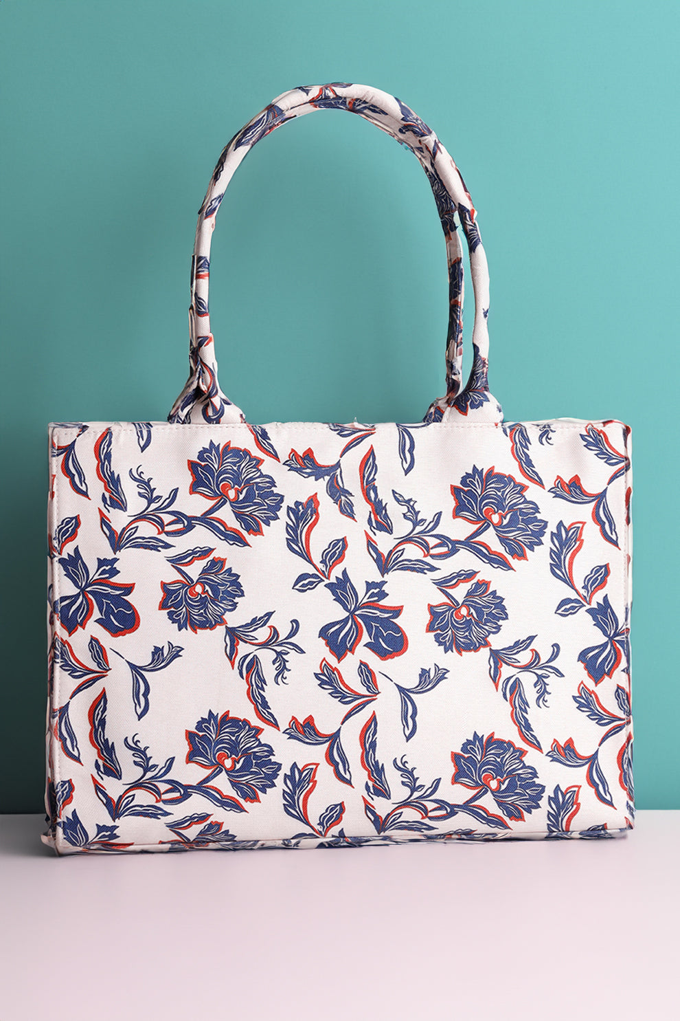 Fineur Canvas Tote Bags Blue Leaf