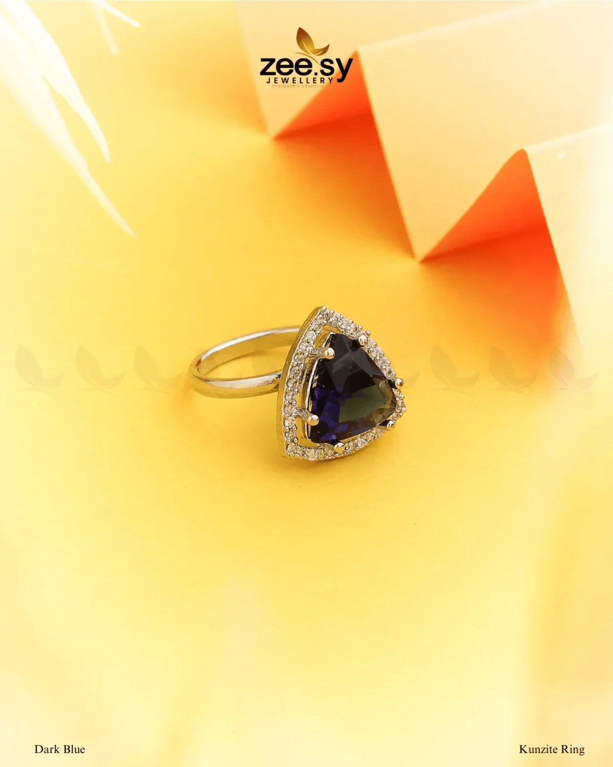 Kunzite Ring Dark Blue - Zeesy Jewellery