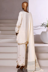 Vybe By Sada Bahar Sititched Co-Ords With Dhanak Shawl Suit-MED-251-Cream