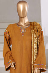 Sada Bahar Stitched 3 Piece Luxury Dhanak With Palachi Shawl Collection'2025-MEP-251-Golden