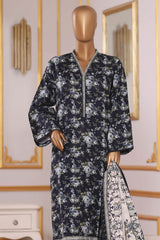 Bin Saeed Stitched 3 Piece Exclusive Printed Khaddar Vol-09 Suit-WK-2514-Black