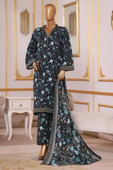 Bin Saeed Stitched 3 Piece Exclusive Printed Khaddar Vol-09 Suit-WK-2516-Black