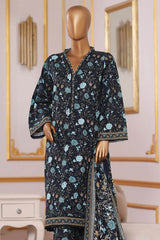 Bin Saeed Stitched 3 Piece Exclusive Printed Khaddar Vol-09 Suit-WK-2516-Black