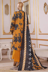 Bin Saeed Stitched 3 Piece Exclusive Printed Khaddar Vol-09 Suit-WK-2517-Mustard