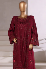 Sada Bahar Stitched 3 Piece Luxury Viscose Winter Vol-01 Suit-LEV-251-Maroon