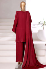Vybe By Sada Bahar Sititched Co-Ords With Dhanak Shawl Suit-MED-252-Maroon