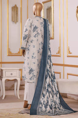 Bin Saeed Stitched 3 Piece Exclusive Printed Khaddar Vol-09 Suit-WK-2521-Off White