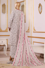 Bin Saeed Stitched 3 Piece Exclusive Printed Khaddar Vol-09 Suit-WK-2524-Off White