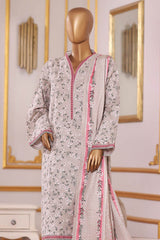 Bin Saeed Stitched 3 Piece Exclusive Printed Khaddar Vol-09 Suit-WK-2524-Off White