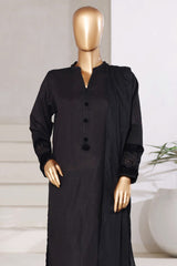 Sada Bahar Stitched 3 Piece Premium Cross Texture With Velvet Suit-PWV-253-Black