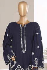 Sada Bahar Stitched 3 Piece Luxury Khaddar Karandi With Palachi Shawl Suit-MEK-254-Blue