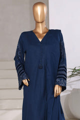 Sada Bahar Stitched 3 Piece Premium Cross Texture With Velvet Suit-PWV-254-Blue