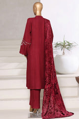 Sada Bahar Stitched 3 Piece Luxury Dhanak With Palachi Shawl Collection'2025-MEP-255-Maroon