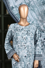 Hz Stitched 3 Piece Digital Printed Khaddar Vol-03 Suit-KPT-2567-Ice