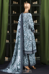 Hz Stitched 3 Piece Digital Printed Khaddar Vol-03 Suit-KPT-2567-Ice