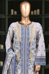 Hz Stitched 3 Piece Digital Printed Khaddar Vol-03 Collection'2025-KPT-2575-White