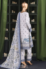 Hz Stitched 3 Piece Digital Printed Khaddar Vol-03 Collection'2025-KPT-2575-White