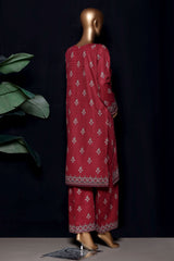 HZ Stitched Co Ords Digital Printed Khaddar Suit-KPT-2584-Maroon