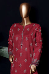 HZ Stitched Co Ords Digital Printed Khaddar Suit-KPT-2584-Maroon