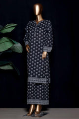 HZ Stitched Co Ords Digital Printed Khaddar Suit-KPT-2587-Black