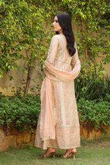 Manahils Stitched Formals Kurti 122-Divine- Peach