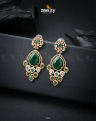 Hibiscus Earrings Golden Green - Zeesy Jewellery