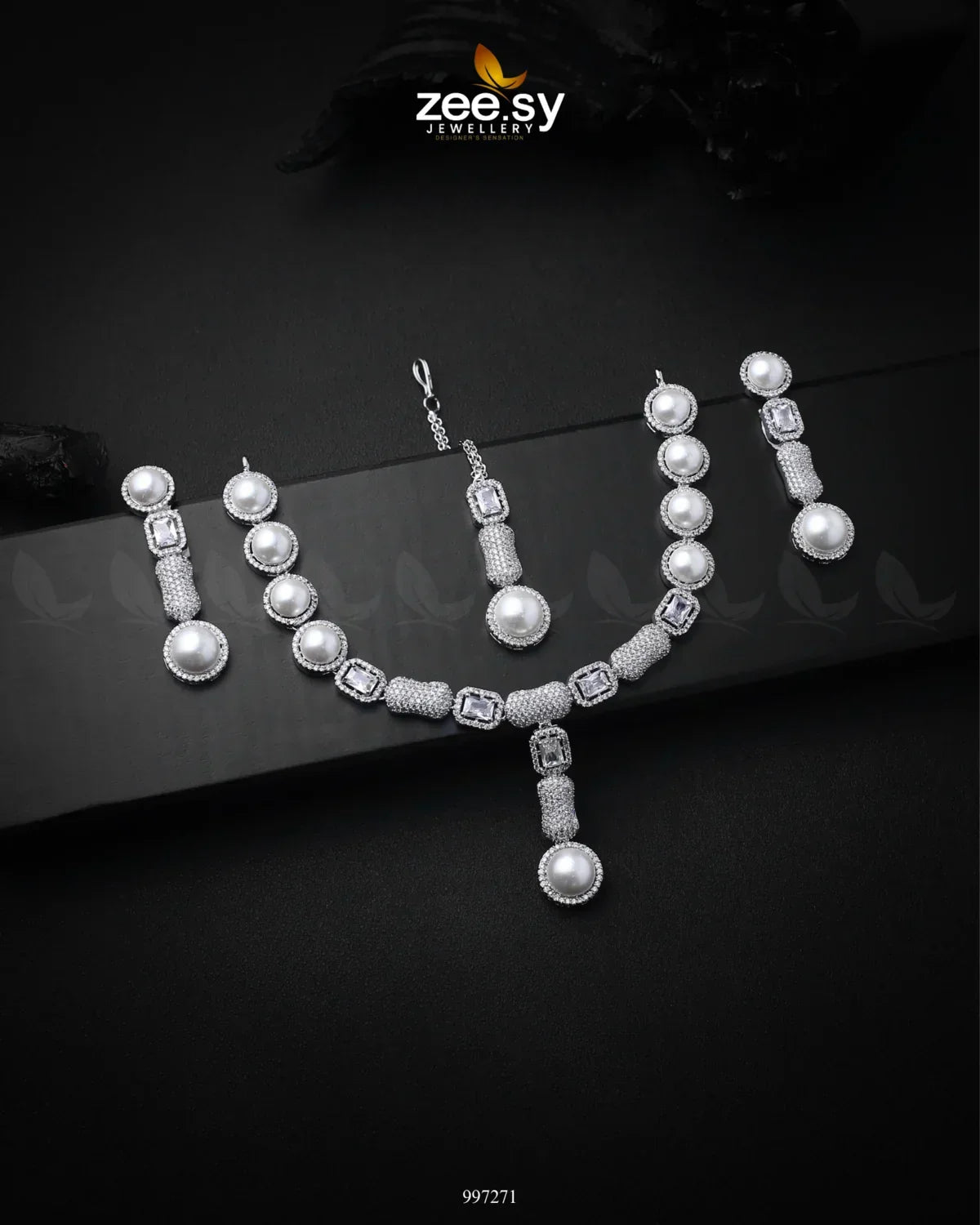 Eclips Necklace Set Silver - Zeesy Jewellery