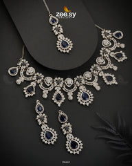 Chrysanthemum Necklace Blue - Zeesy Jewellery